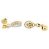 Diamond Infinity Loop Earrings 10K Yellow Gold Round Ladies Danglers 1/3 Ct.