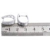 10K White Gold Baguette Diamond Huggie Ladies Oval Hoop Earrings 0.65" 0.50 CT.