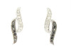 Black Diamond Studs Ladies 10K White Gold Round Pave Designer Earrings 1/3 Tcw.