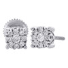 14K White Gold Diamond Solitaire Accent Flower Halo Stud 5.25mm Earrings 1/3 Ct.