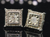 Diamond Studs .925 Sterling Silver Round Solitaire Square Earrings 0.27 Tcw.