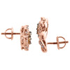Brown Diamond Dangle Infinity Earrings Ladies 14K Rose Gold Flower 0.99 Tcw.