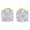 Diamond Earrings Mens & Ladies 10K Yellow Gold Round Cut Circle Studs 0.27 Tcw.