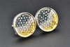 Blue, Yellow & White Diamond Stud Earrings .925 Sterling Silver Round Cut .20 Ct