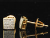 Diamond Stud Earrings Mens 14K Yellow Gold Square Princess Cut 0.61 Tcw.