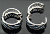 Ladies .925 Sterling Silver Blue Diamond Hoops Huggies Earrings Studs 0.64 Ct.