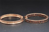 Red Diamond In & Out Hoop Earrings 10K Rose Gold 2 Row Round Cut 1 Ct