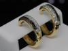 Black Diamond Hoops 14K Yellow Gold Ladies Fashion Snap Closure Earrings 0.70 Ct