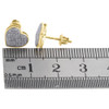 10K Yellow Gold Pave Diamond Heart Studs 8.85mm Ladies Earrings 0.20 Ct.