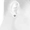 10K Yellow Gold Pave Diamond Heart Studs 8.85mm Ladies Earrings 0.20 Ct.