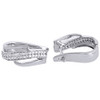 Diamond Hoop Earrings 10k White Gold Round Cut Pave Swivel Huggie 1/4 Ct.