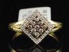 10K LADIES YELLOW GOLD 0.25 CT CHAMPAGNE BROWN DIAMOND ENGAGEMENT WEDDING RING