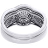 Round Pave Diamond Engagement Wedding Ring 10K White Gold Bridal Set 0.50 Ct.