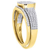 Diamond Wedding Ring 10K Yellow Gold Bridal Set 0.50 Ct. Curved Engagement Band