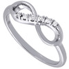 Diamond Infinity Fashion Right Hand Cocktail Ring Ladies 10K White Gold 0.05 Ct.