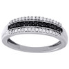 Black & White Diamond Cocktail Band .925 Sterling Silver Ring 0.26 Ct.