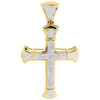 Diamond Cross Pendant 10K Yellow Gold Mens Round Cut 2.36" Pave Charm 0.50 Ct.