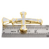 Diamond Cross Pendant 10K Yellow Gold Mens Round Cut 2.36" Pave Charm 0.50 Ct.