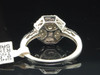 10k White Gold Round Cut Diamond Octagon Design Fashion Cocktail Ring 0.62 Ct.