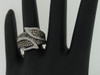 LADIES 10K WHITE GOLD Champagne BROWN 1 CT DIAMOND LEAF RING ENGAGEMENT BAND