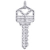 Genuine Diamond Key To The Future Pendant 1.75" in Sterling Silver Charm 1/2 CT.