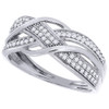 Diamond Intertwine Swirl Fashion Band 10K White Gold Round Cut Ring 0.20 Ct.