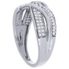 Diamond Intertwine Swirl Fashion Band 10K White Gold Round Cut Ring 0.20 Ct.
