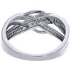 Diamond Intertwine Swirl Fashion Band 10K White Gold Round Cut Ring 0.20 Ct.