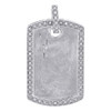 Diamond Dog Tag Pendant Mens 10K White Gold Round Pave ID Charm 0.18 Tcw.