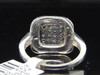 Brown Diamond Square Fashion Right Hand Ring .925 Sterling Silver 0.19 Ct