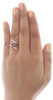 Red Diamond Designer Cocktail Ring 10K Rose Gold Fashion Right Hand Band 1/4 Ct.