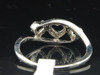 Diamond Heart Ring 10K White Gold Cocktail Round Cut Fashion Band 0.18 Ct.