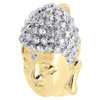 Diamond Buddha Face Pendant .925 Sterling Silver Round Pave Charm 0.42 Ct.