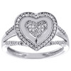 Diamond Heart Cocktail Ring Ladies 10K White Gold Round Pave Fashion 0.25 Tcw.