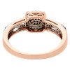 10K Rose Gold Red Diamond Square Infinity Style Right Hand Cocktail Ring 0.20 Ct