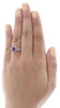 Diamond 10K White Gold Created Oval Amethyst Fashion Cocktail Ring 1.75 tcw.