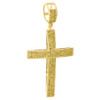 10K Yellow Gold Genuine Diamond Domed Cross Jesus 2 Inch Pendant Charm 0.67 Ct.