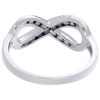 Diamond Infinity Fashion Right Hand Cocktail Ring Ladies 10K White Gold 0.08 Ct.