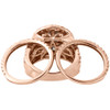 14K Rose Gold Brown Diamond Bridal Set Flower Engagement Ring Wedding Band 4 Ct.