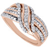 10k Rose Gold Round Cut Diamond Designer Fashion Ring Cocktail Band 1/2 Ct.