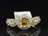 Anillo de compromiso infinito con semimontaje de diamantes, oro amarillo de 14 k, boda nupcial, 1 qt.