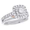 14K White & Rose Gold Solitaire Diamond Bellissimo Wedding Bridal Set Ring 1 CT.