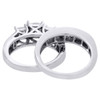 14K White Gold 3 Stone Princess Diamond Engagement Ring Bridal Set 2.50 Ct.