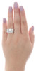 14K White Gold 3 Stone Princess Diamond Engagement Ring Bridal Set 2.50 Ct.