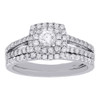 14K White Gold Solitaire Diamond Split Shank Engagement Ring Bridal Set 1 Ct.