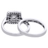 14K White Gold Solitaire Diamond Bridal Set Halo Engagement + Wedding Ring 1 Ct.