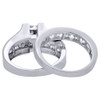 14K White Gold Quad Princess Diamond Channel Set Wedding Ring Bridal Set 3 Ct.