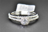 Solitaire Diamond Bridal Set 10K White Gold Engagement Ring Wedding Band 0.50 CT