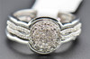 Diamond Bridal Set 3 Piece Engagement Ring Wedding Band 10K White Gold 0.33 Ct