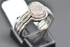 Diamond Bridal Set 3 Piece Engagement Ring Wedding Band 10K White Gold 0.33 Ct